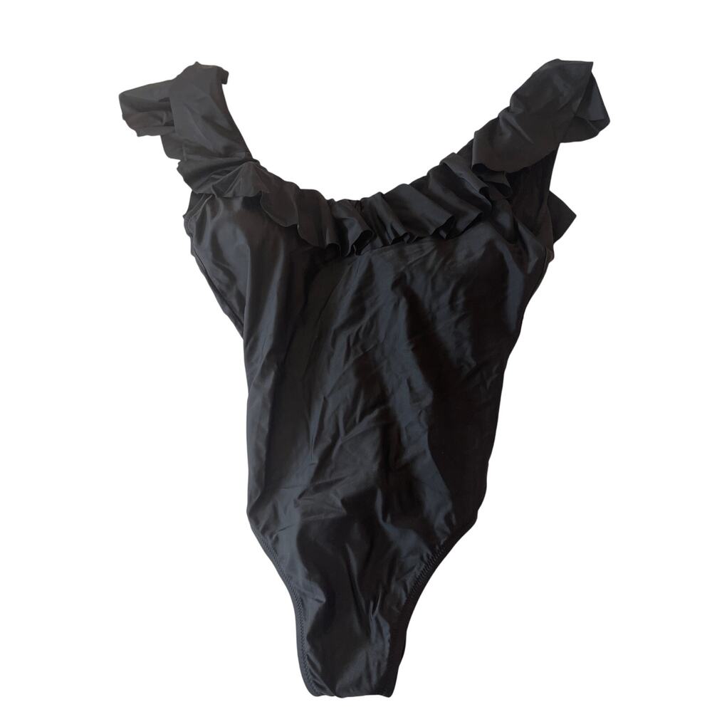 J. Crew Reimagined NWT One Piece Slimming Ruffle Sleeve Padded Swimsuit Size 12